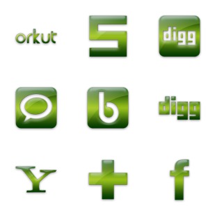 Green Jelly Social Media icon sets preview
