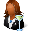 Occupations Bartender Female Dark icon