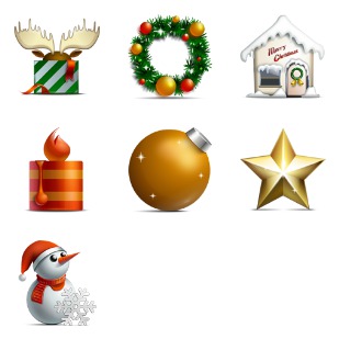 Merry Christmas icon sets preview