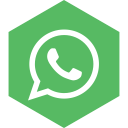 social, media, hexagon, whatsapp icon