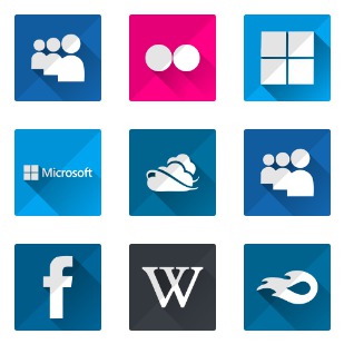 Fletro Long Shadow - Internet Shortcuts icon sets preview