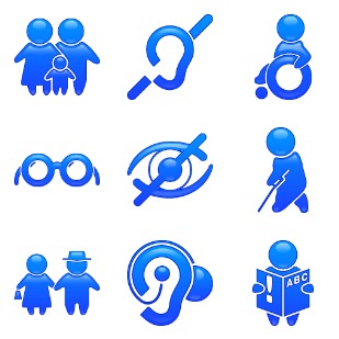 People and Disability icon sets preview