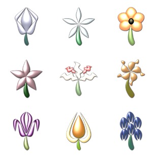 Flower icon sets preview