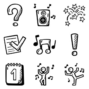 New Year's Hand Drawn - Basic icon sets preview