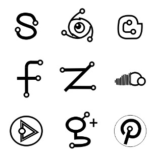 Popular social media icon sets preview