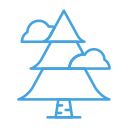 tree, forest, christmas, winter, cloud, plant icon