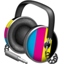 CMYK headphones icon