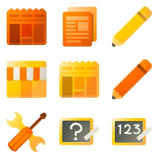 Yellow Orange Google icon sets preview
