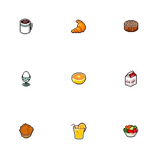 Breakfast icon sets preview