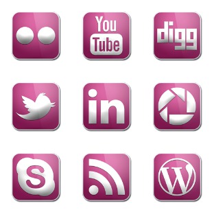 Purple Glossy Social icon sets preview