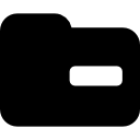 Folder with minus sign interface symbol icon