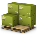 Boxes, Cargo, Green icon