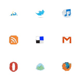 Web 2.0 Origami icon sets preview