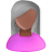 person, account, member, pink, people, user, grey, woman, human, profile, black, female icon