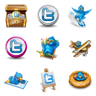 Vector Twitter icon sets preview