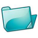 Cyan, Folder, Open icon