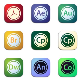 Adobe Creative Suite icon sets preview