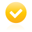 check, yellow, button icon