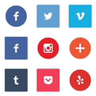 Flat Social Media icon sets preview
