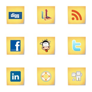 Post It icon sets preview