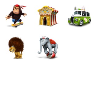 Circus icon sets preview