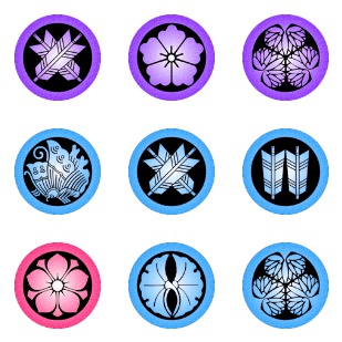 Japanese Mon icon sets preview
