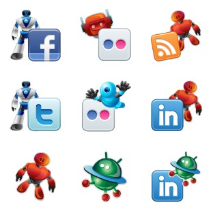 Robotic Social Media Icons icon sets preview