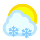 cloudy, snow, sun icon