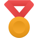 gold metal red icon
