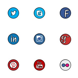 Popular Social Media icon sets preview