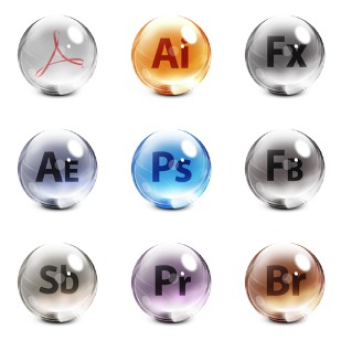 Adobe CS 5 Glass icon sets preview