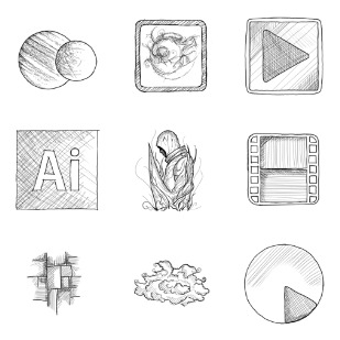 Sketchy icon sets preview