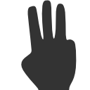 three, finger icon