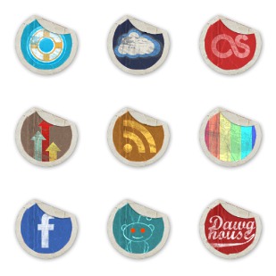 Grunge Peeling Stickers icon sets preview