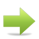 green, arrow, forward icon