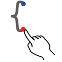 gestureworks, bracket, left, curly, stroke icon