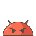 mobile, emoji, mood, upset, robot, android, angry icon