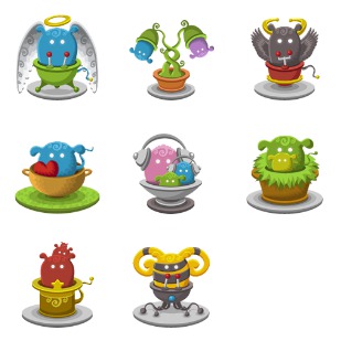 Basket Monsters 2 icon sets preview