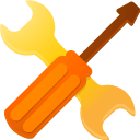 wrench, screwdriver, o icon
