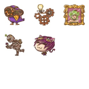 Steampunk icon sets preview
