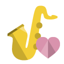 heart, music, saxophone icon