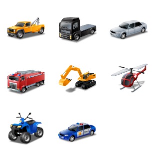 Vista Style Transport icon sets preview