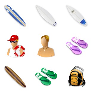 Surf icon sets preview