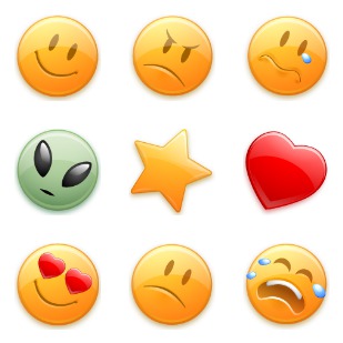 Emotion orange icon sets preview