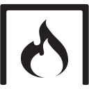 fire, flame, cozy, place icon