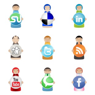 Social Bookmarking Character icon sets preview