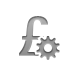 gear, pound, currency, sign icon