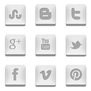 3D Silver Social Media Icons icon sets preview