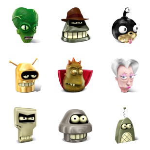 Futurama icon sets preview