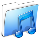 music, smooth, aqua, folder icon